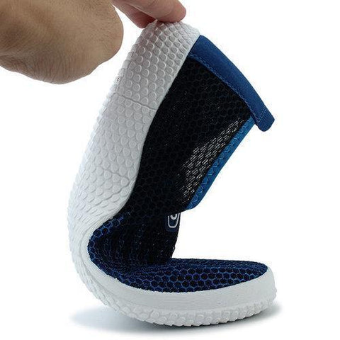 Men Mesh Gradient Blue Black Breathable Slip On Casual Sport Shoes