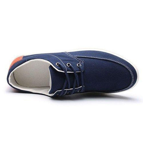 Men Canvas Color Match British Style Lace Up Flat Casual Sport Shoes