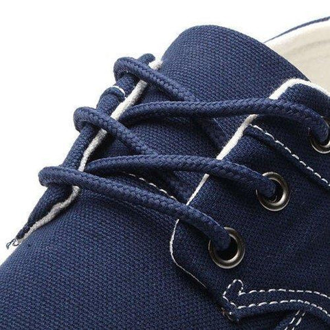 Men Canvas Color Match British Style Lace Up Flat Casual Sport Shoes