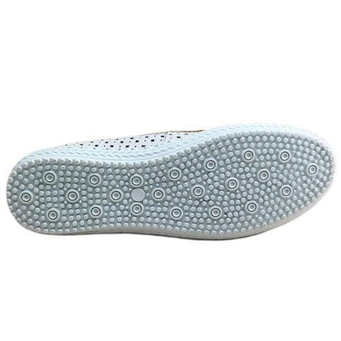 Leather Hollow Out Breathable Soft Comfy Slip On Flat Casual Shoes