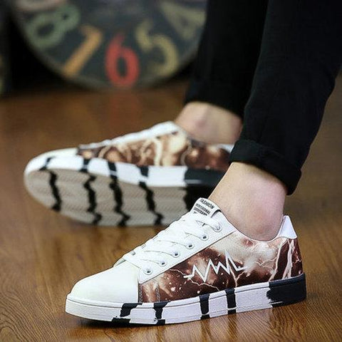 Men Starry Sky Colorful Canvas Lace Up Casual Shoes