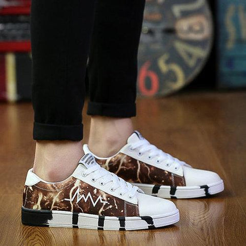 Men Starry Sky Colorful Canvas Lace Up Casual Shoes