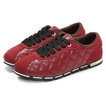 Men Rhombus Lace Up Casual Sport Pure Color Shoes