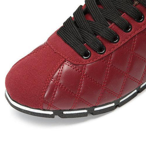 Men Rhombus Lace Up Casual Sport Pure Color Shoes