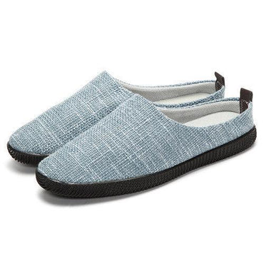 Men Flax Breathable Lazy Casual Shoes Backless Slip On Loafers