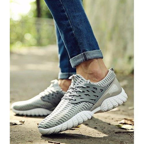 Men Sport Lace Up High Top Mesh Casual Brethable Shoes