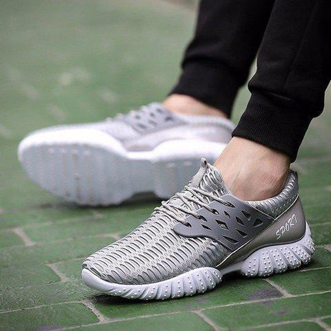 Men Sport Lace Up High Top Mesh Casual Brethable Shoes