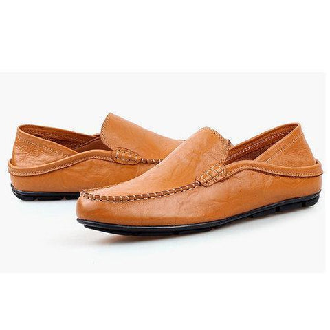 Men Folded Two Way Wearing Leather Slip On Driving Casual Loafers Shoes