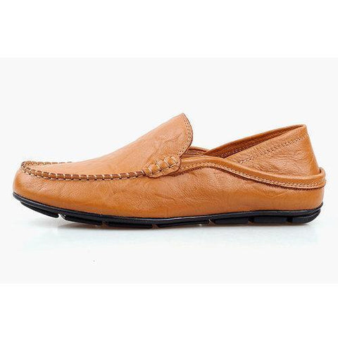 Men Folded Two Way Wearing Leather Slip On Driving Casual Loafers Shoes