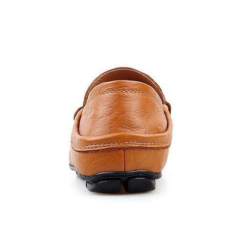 Men Folded Two Way Wearing Leather Slip On Driving Casual Loafers Shoes