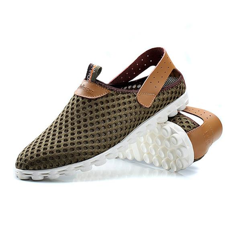 Big Size Mesh Breathable Slip On Flat Casual Sport Shoes For