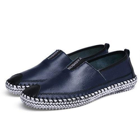 Big Size Men Stitching Toe Protecting Flat Lazy Shoes Slip On Casual Loafers