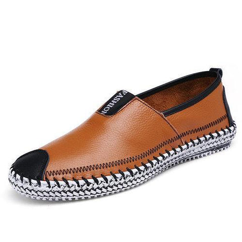 Big Size Men Stitching Toe Protecting Flat Lazy Shoes Slip On Casual Loafers