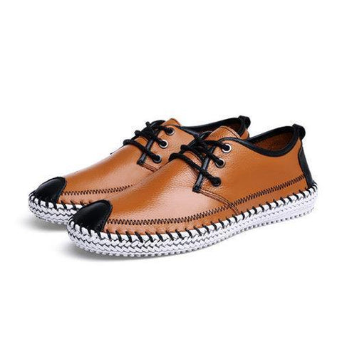 Big Size Cap-toes Stitching Lace Up Sport Flat Casual Shoes For Men