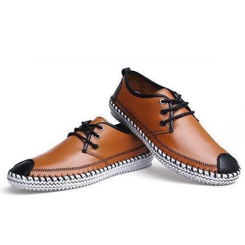 Big Size Cap-toes Stitching Lace Up Sport Flat Casual Shoes For Men