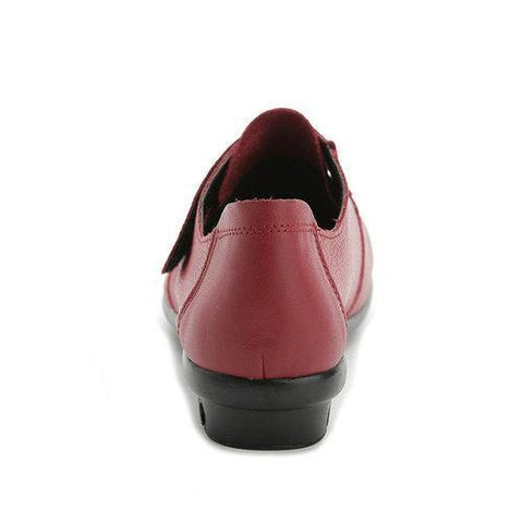 Soft Sole Leather Hook Loop Flat Pure Color Shoes