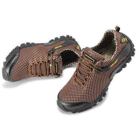 Men Waterproof Lace Up Hiking Outdoor Sneakers