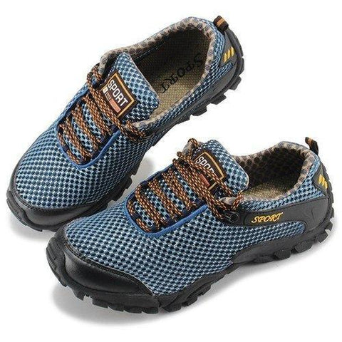 Men Waterproof Lace Up Hiking Outdoor Sneakers