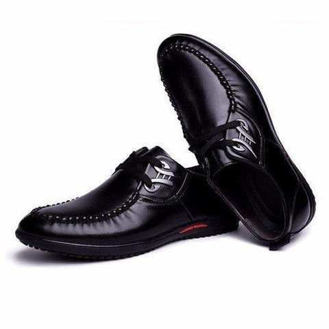 Men Metal Buckle Flat Lace Up Articial Leather Breathable Driving Casual Shoes