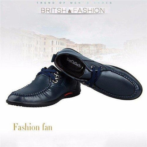 Men Metal Buckle Flat Lace Up Articial Leather Breathable Driving Casual Shoes