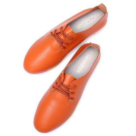 Fashionable Ladies Loafers Soft-Sole Lace Up Casual Shoes Comfortable Women Flat Shoes