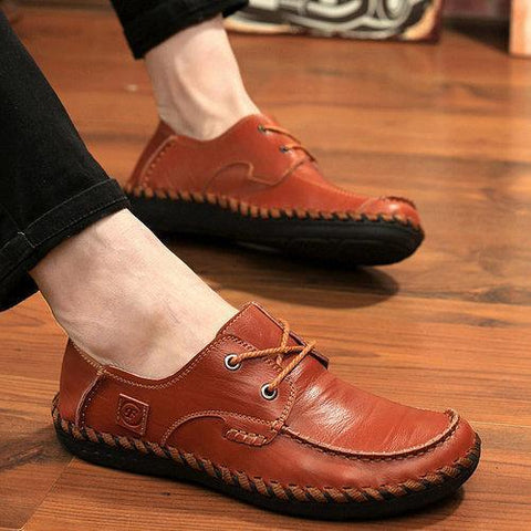 Men Casual Shoes Fashionable Wear-Resisting Sewing Shoes Male Wild Flat Shoes