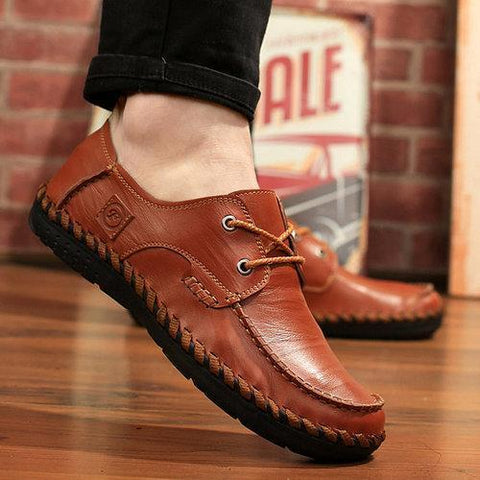 Men Casual Shoes Fashionable Wear-Resisting Sewing Shoes Male Wild Flat Shoes