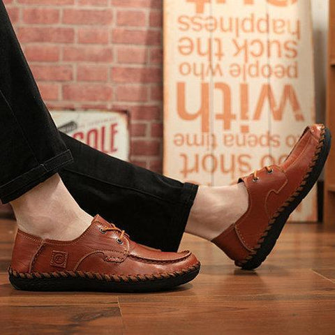 Men Casual Shoes Fashionable Wear-Resisting Sewing Shoes Male Wild Flat Shoes