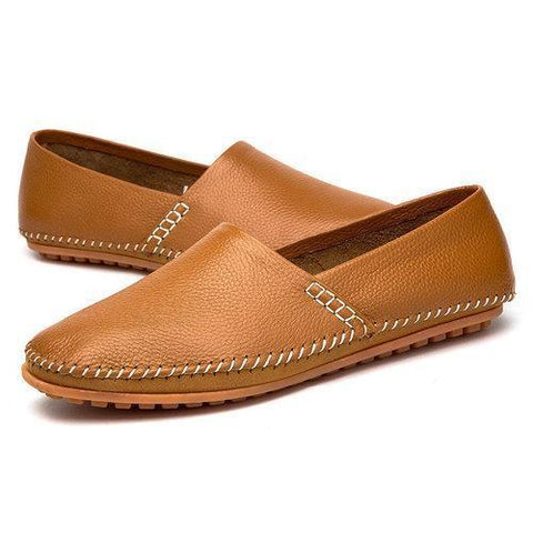 Big Size Men Genuine Leather Driving Loafers Comfortable Slip On Moccasin Shoes