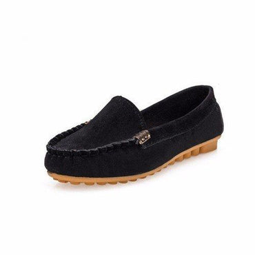 Suede Metal Slip On Pure Color Flat Casual Moccasin