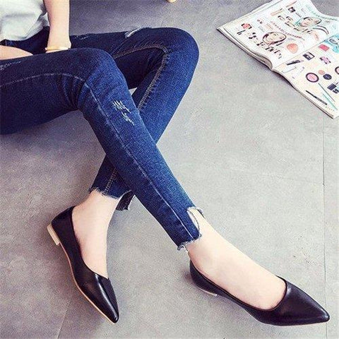 Ballet Flat Pointed Toe Slip On Boat Work Casual Loafer