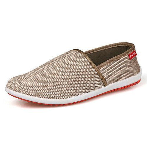 New Men Shoes Lightweight Cotton Blend Slip On Breathable Flats