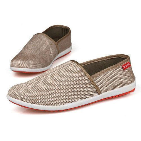 New Men Shoes Lightweight Cotton Blend Slip On Breathable Flats