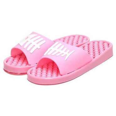 Massage Pattern Fish Bone Slip On Flat Peep Toe Home Bathroom Slippers