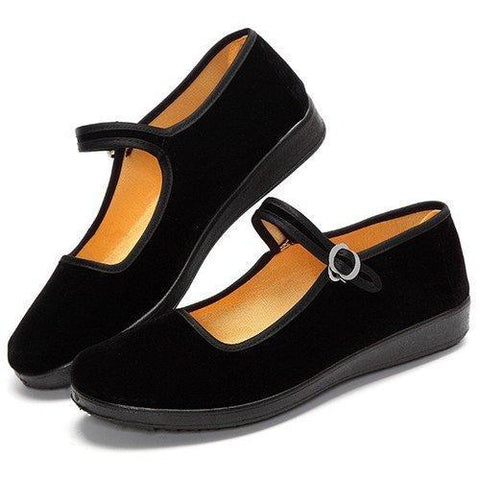 Black Buckle Casual Shoes