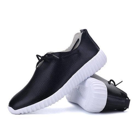 Stitching Lace Up Pure Color Flat Sport Casual Lazy Shoes