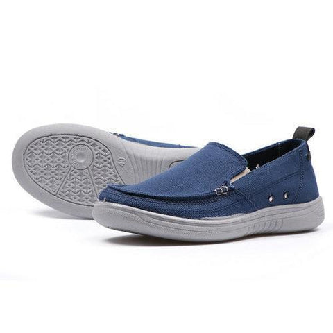 Canvas Breathable Stitching Slip On Lazy Loafers For Men