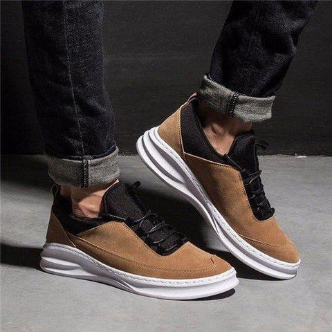 Stitching Color Match Suede Casual Running Sport Shoes