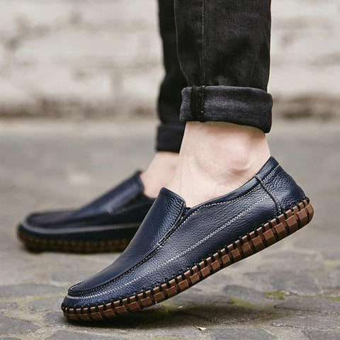 Big Size Sewing Soft Sole Breathable Slip On Shoes Casual Driving Loafers