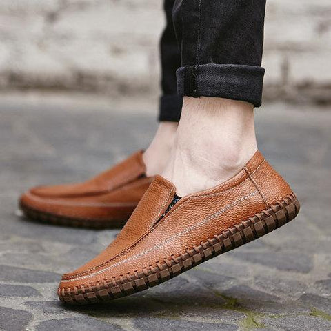 Big Size Sewing Soft Sole Breathable Slip On Shoes Casual Driving Loafers