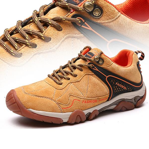 Men's Metal Button Breathable Non-slip Outdoor Sport Hiking Sneakers