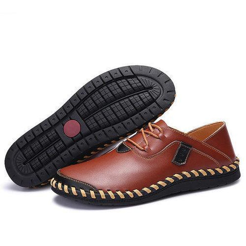 Men's Stitching Casual Lace Up Driving Loafers