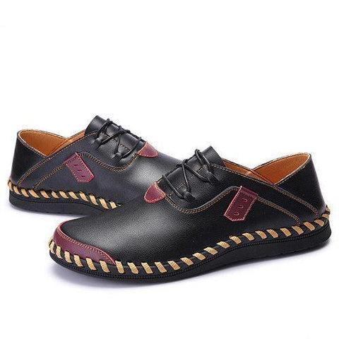 Men's Stitching Casual Lace Up Driving Loafers