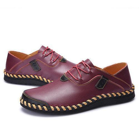 Men's Stitching Casual Lace Up Driving Loafers