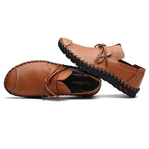 Men's Stitching Soft Sole Lace Up Decoration Casual Driving Loafers