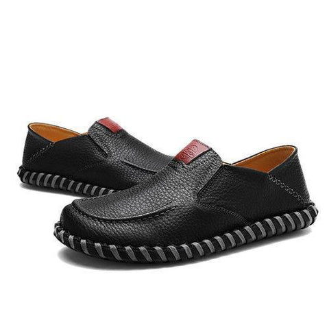 Men's Stitching Soft Sole Flat Shoes Slip On Casual Driving Loafers