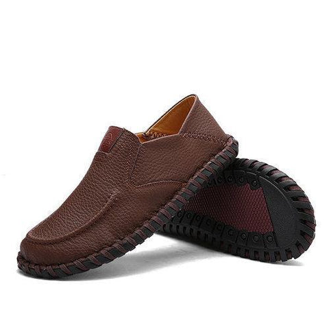 Men's Stitching Soft Sole Flat Shoes Slip On Casual Driving Loafers