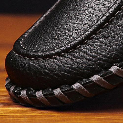 Men's Stitching Soft Sole Flat Shoes Slip On Casual Driving Loafers