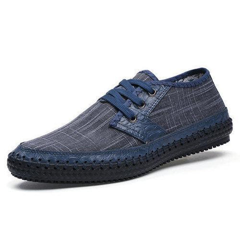 Big Size Men's Canvas Splicing Stitching Soft Sole Lace Up Casual Shoes