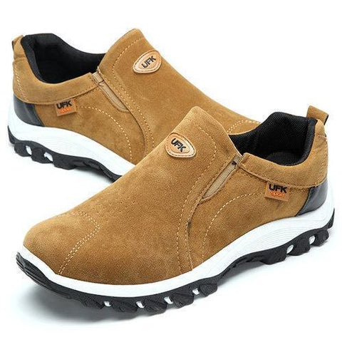 Men Hiking Suede Breathable Slip Resistant Slip On Outdoor S